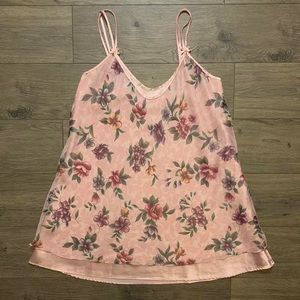 Vintage 80s Dentelle Medium Pink Floral Nightgown With Bow And Pearl Accent’s